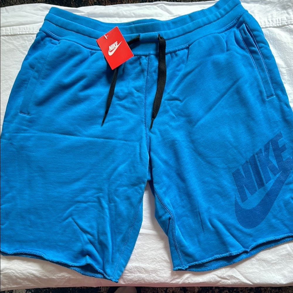 Nike Blue Athletic Shorts with Tonal Logo